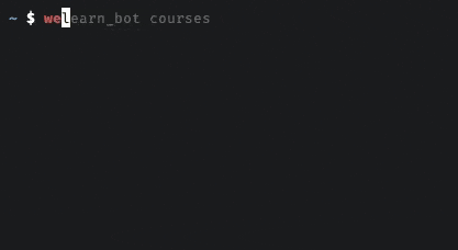 The WeLearn command-line interface in use.